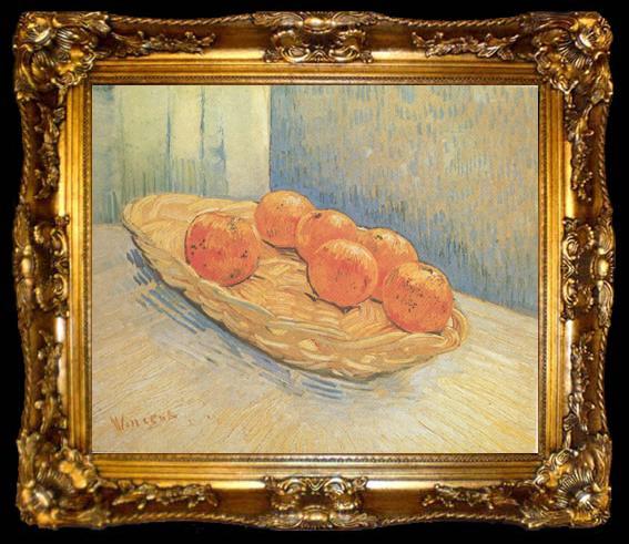 framed  Vincent Van Gogh Still Life:Basket with Six Oranges (nn04), ta009-2